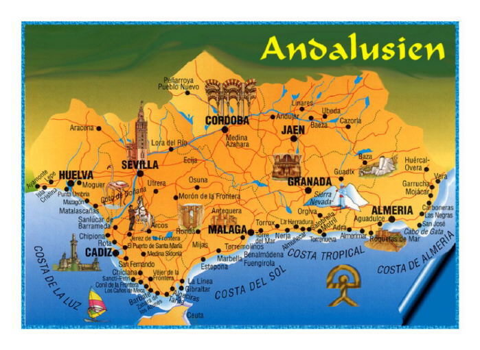 Södra Spanien Karta - Resa i Andalusien, Spanien 2021 | Rundresor med